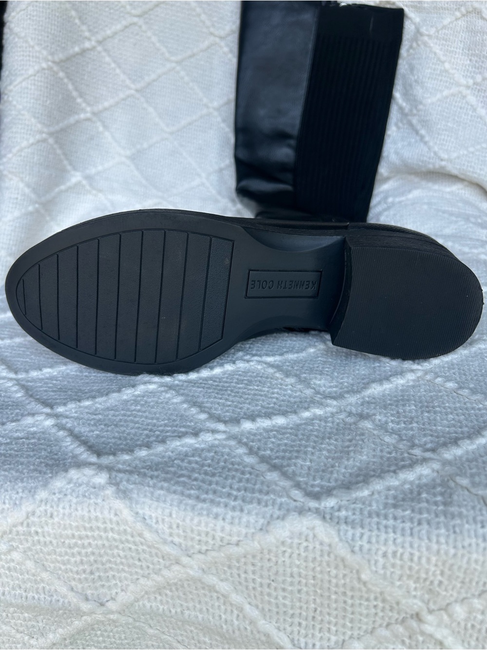 Kenneth Cole Black Over-the-Knee Stretch Panel Boots - Picture 3 of 5
